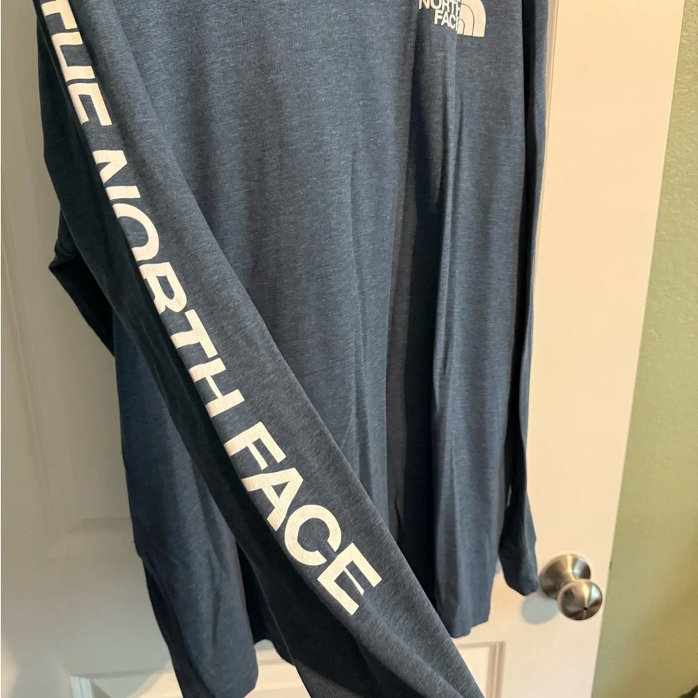 The North Face Blue Long Sleeve Tee with Logo - Picture 2 of 3